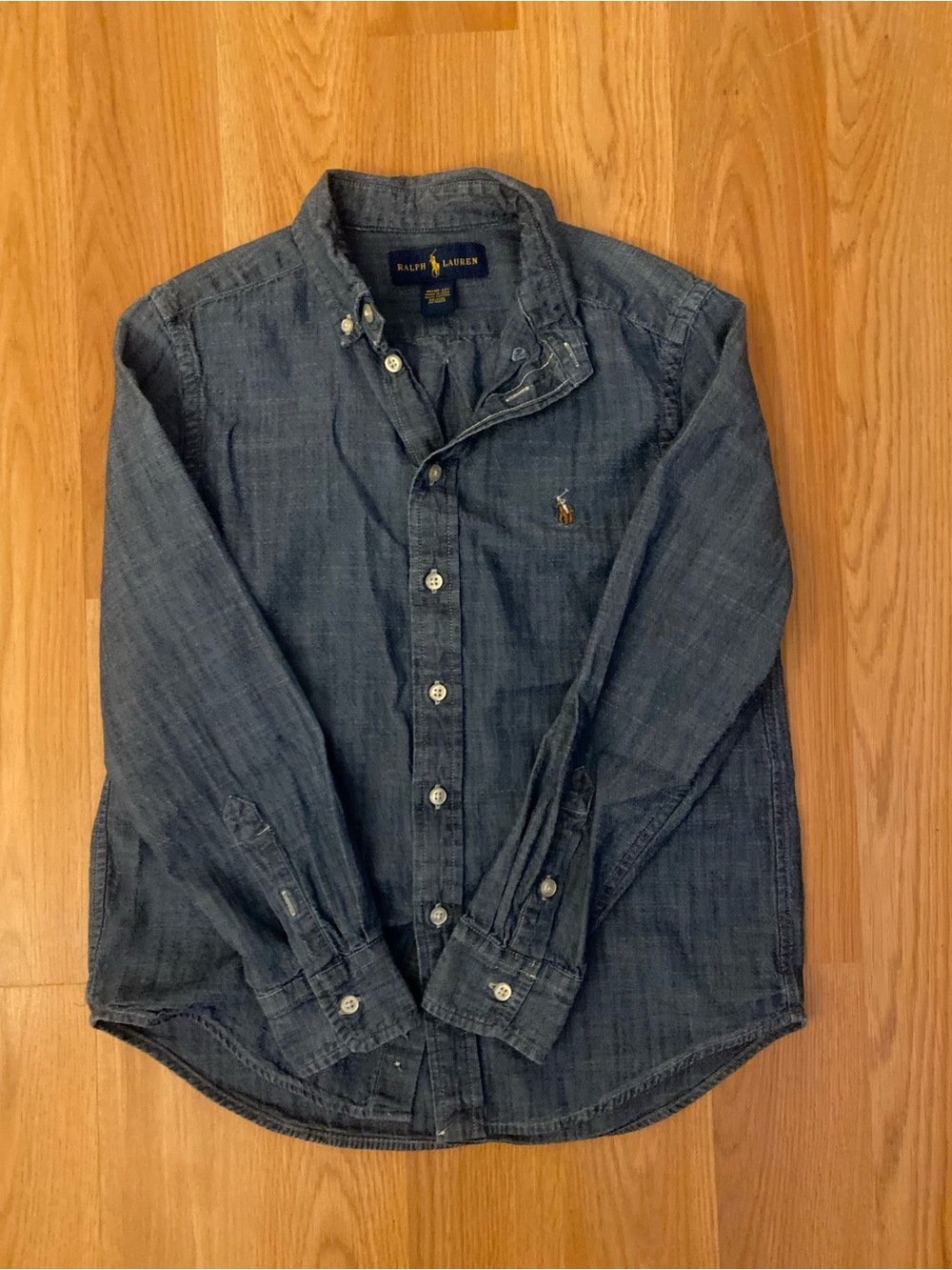 Ralph Lauren kids Denim Chambray Button-Down Shirt - Indigo Blue